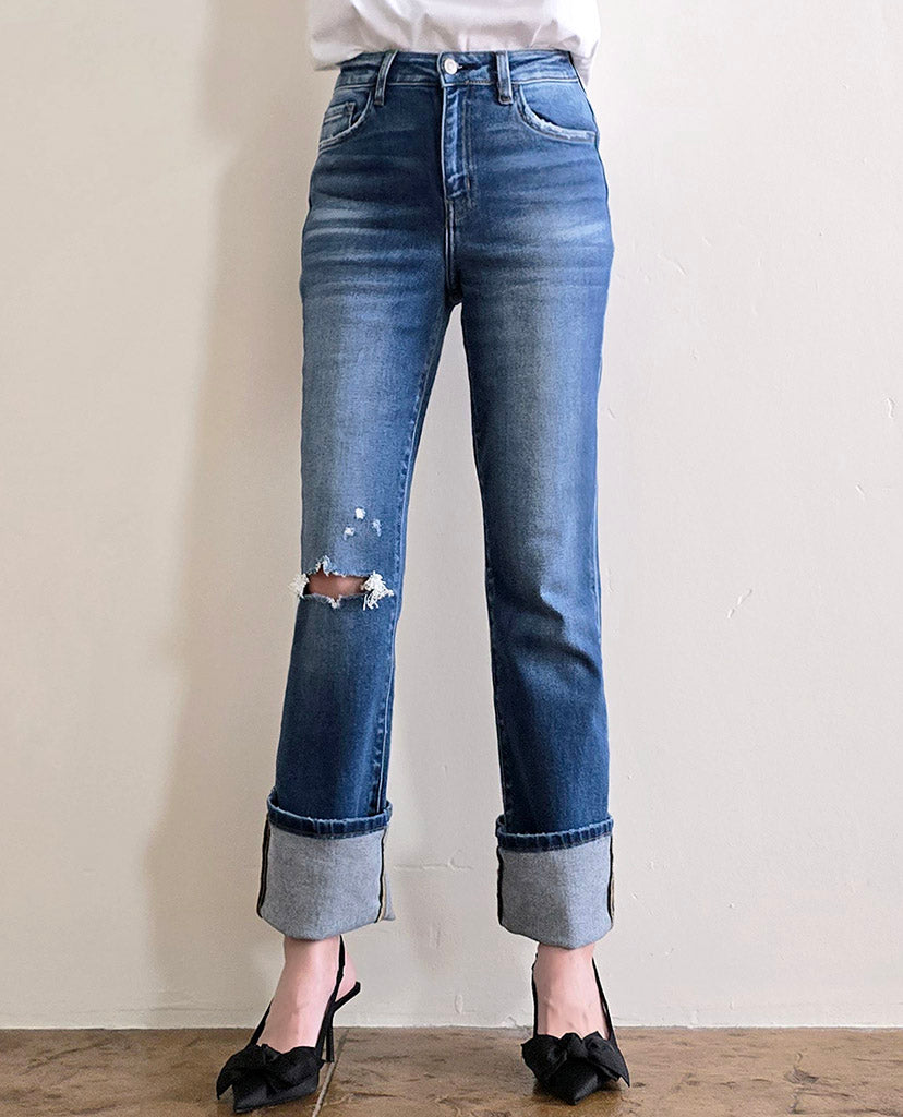 New Look Mini-Bootcut Jeans - Blue Denim