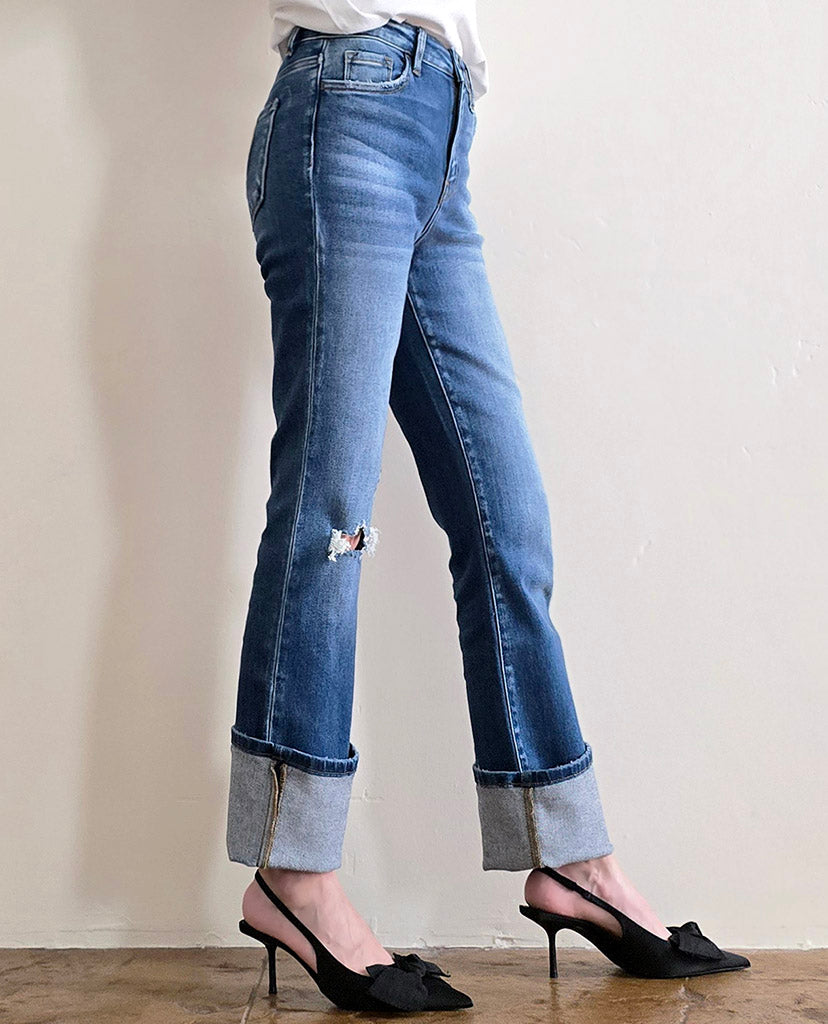 New Look Mini-Bootcut Jeans - Blue Denim