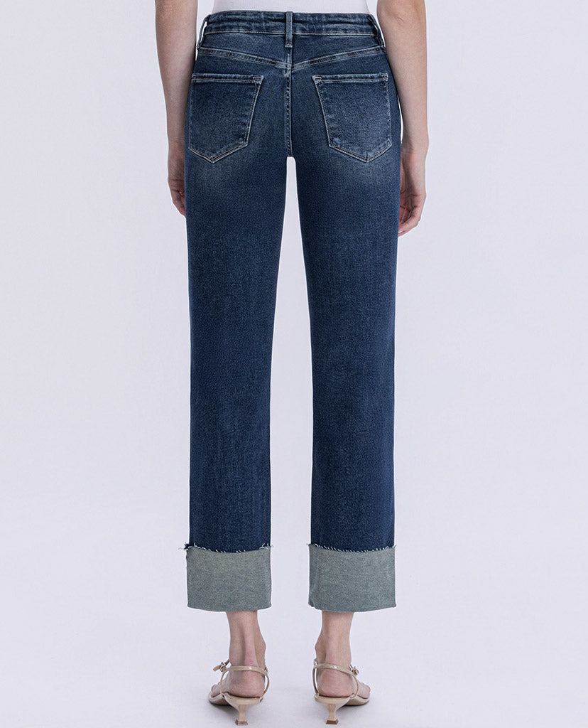 Eloise Cuffed Jeans - Dark Blue