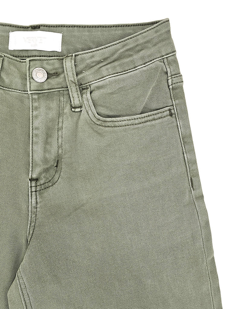 Circle Back Flare Jeans - Olive Denim