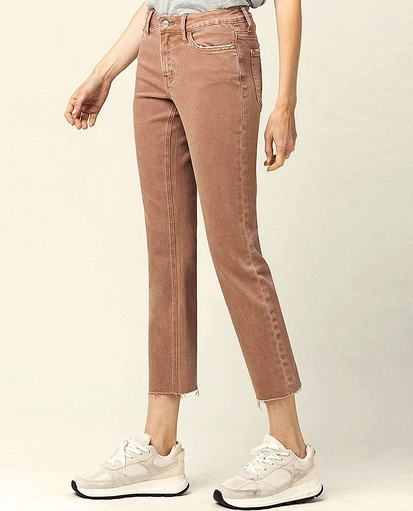 Comport Straight Jeans - Light Brown Denim