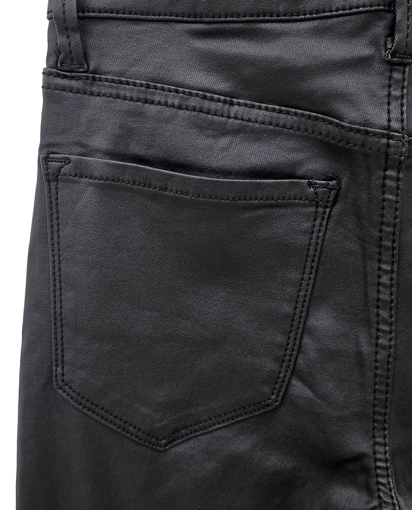 Beloved Coated Flare Jeans - Black Coated