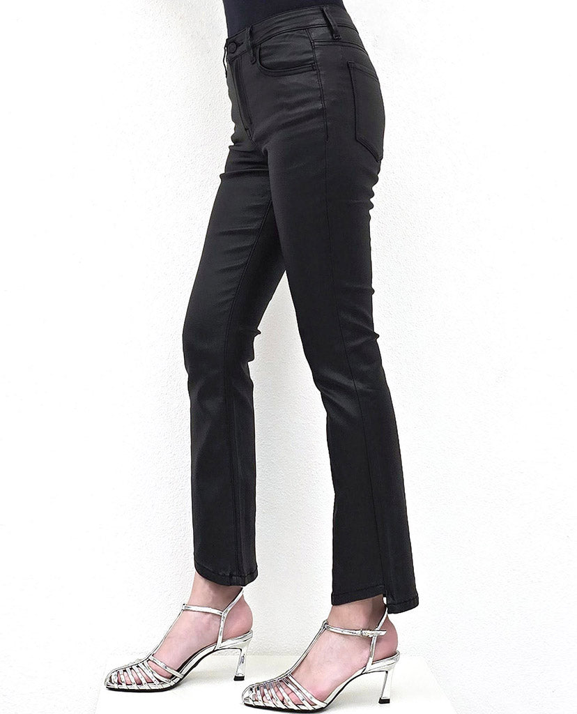 Beloved Coated Flare Jeans - Black Coated