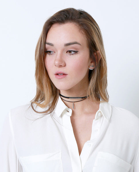 Choke You Up Choker Necklace - Black/Silver - Piin | www.ShopPiin.com