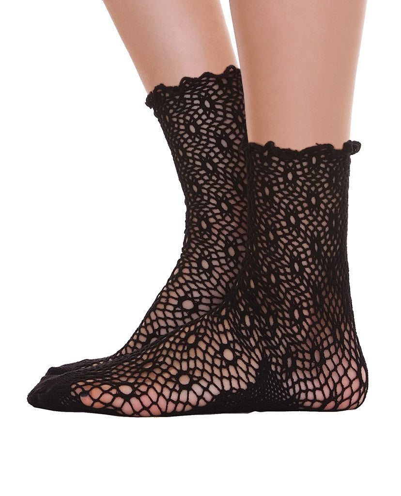 Lace Ankle Socks - Cream & Black - Piin | www.ShopPiin.com