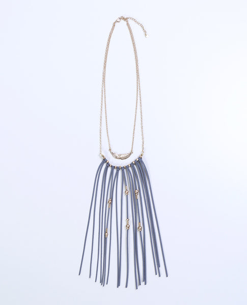 Soulmate Fringe Necklace - Gold/Gray - Piin | www.ShopPiin.com
