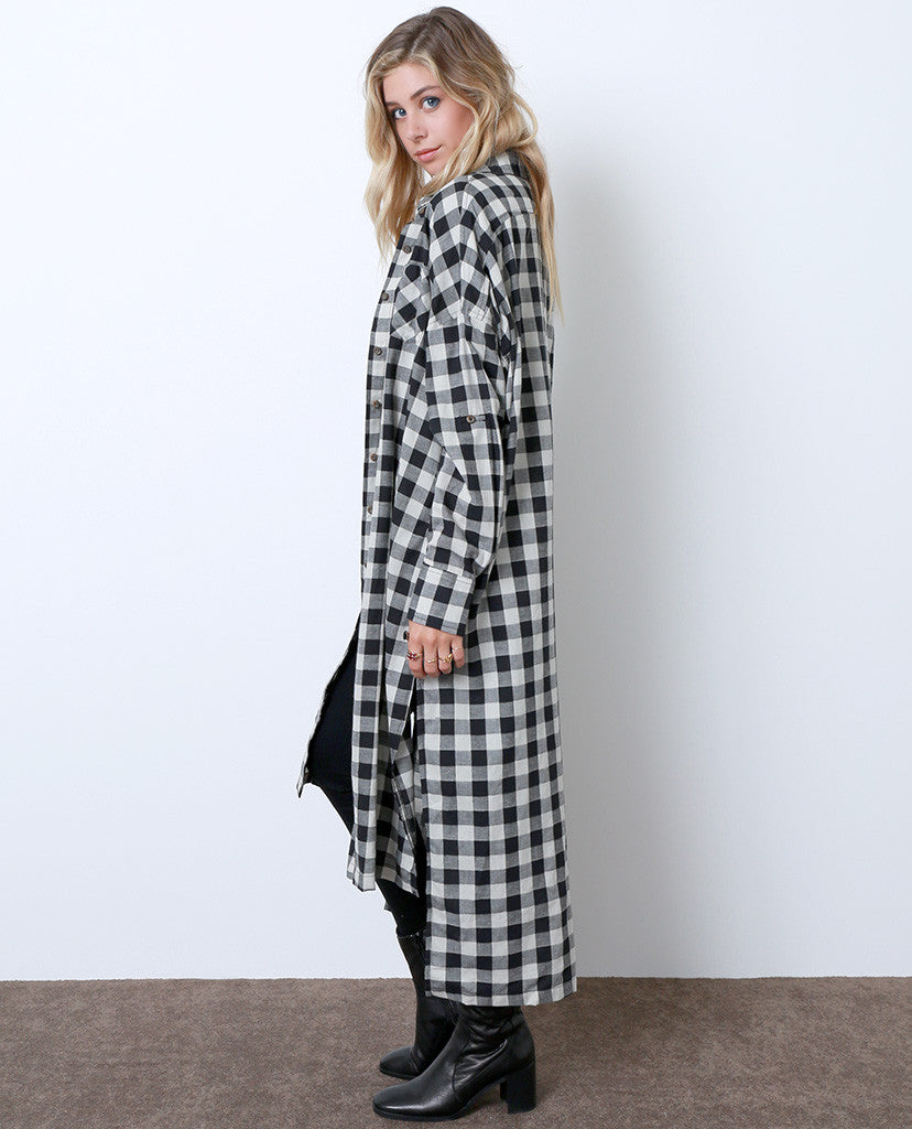 Checking Moment Plaid Shirt Dress - Piin | www.ShopPiin.com