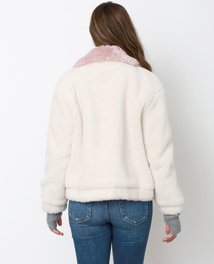 Snowbird Jacket - Ivory/Pink - Piin | ShopPiin.com