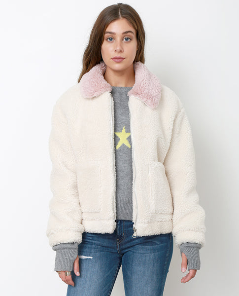Snowbird Jacket - Ivory/Pink - Piin | ShopPiin.com