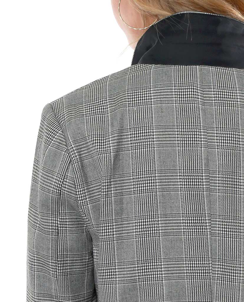 A’Hall Boxy Blazer - Plaid Black/White - Piin | ShopPiin.com