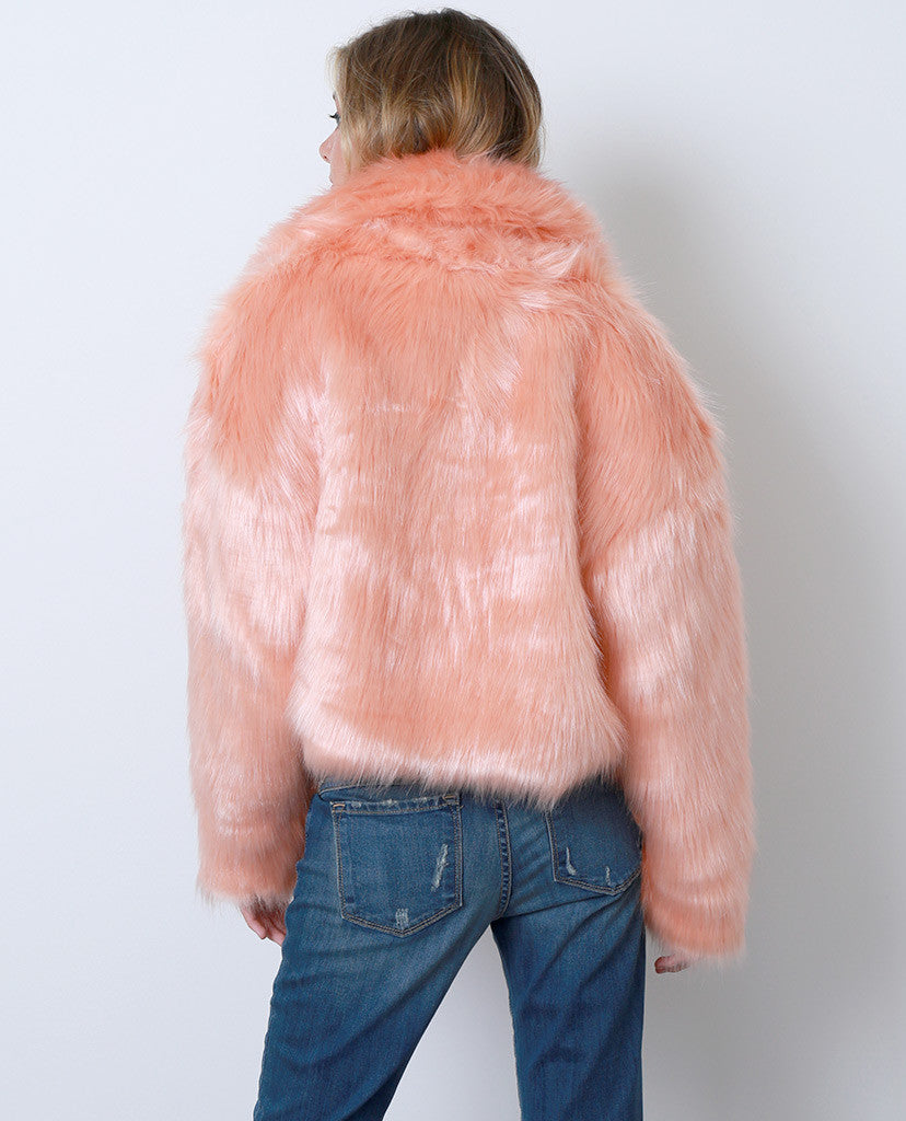 Flirty Femme Faux Fur Coat - Orange - Piin | www.ShopPiin.com