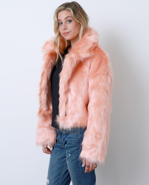 Flirty Femme Faux Fur Coat - Orange - Piin | www.ShopPiin.com