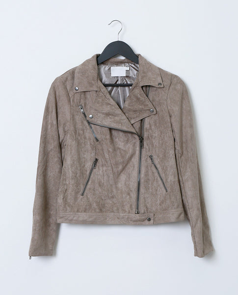 Suede With Love Moto Jacket - Beige - Piin | www.ShopPiin.com