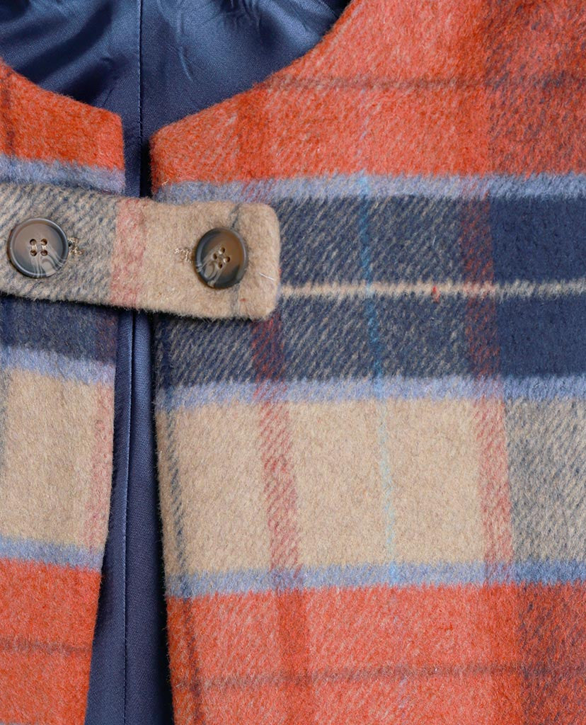 Attitude Is Everything Plaid Cape Coat - Brown/Orange - Piin | www.ShopPiin.com