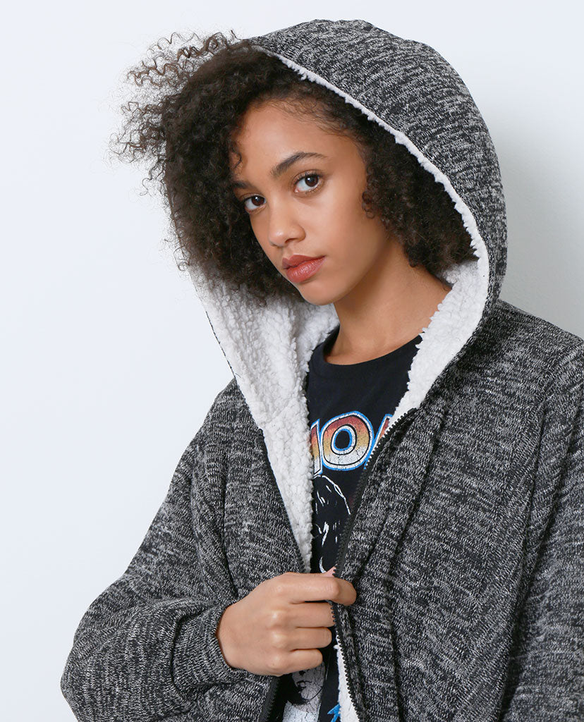 Go To Faux Shearling Jacket - Gray - Piin | www.ShopPiin.com