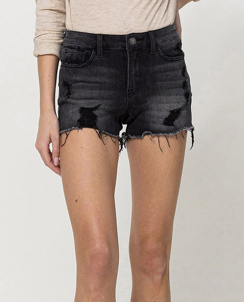 Charming Dark Gray Denim Shorts
