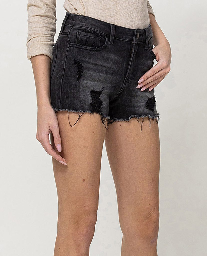 Charming Dark Gray Denim Shorts
