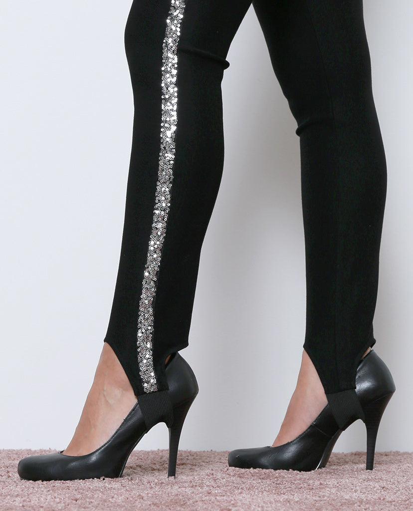 Ellie Stirrup Leggings - Black/Silver - Piin | ShopPiin.com