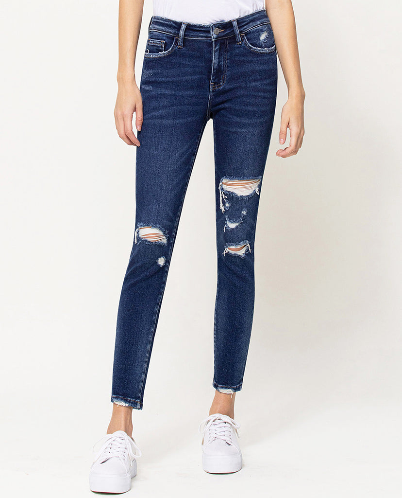 Strolling Skinny Jeans - Dark Blue Denim