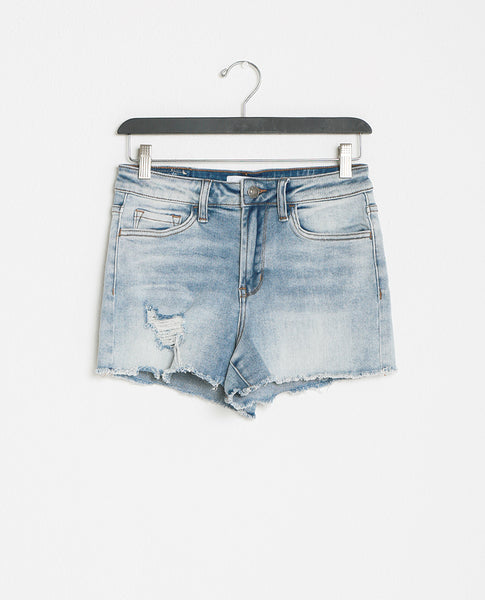 Uptown Denim Shorts - Light Blue