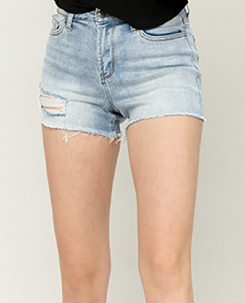 Uptown Denim Shorts - Light Blue