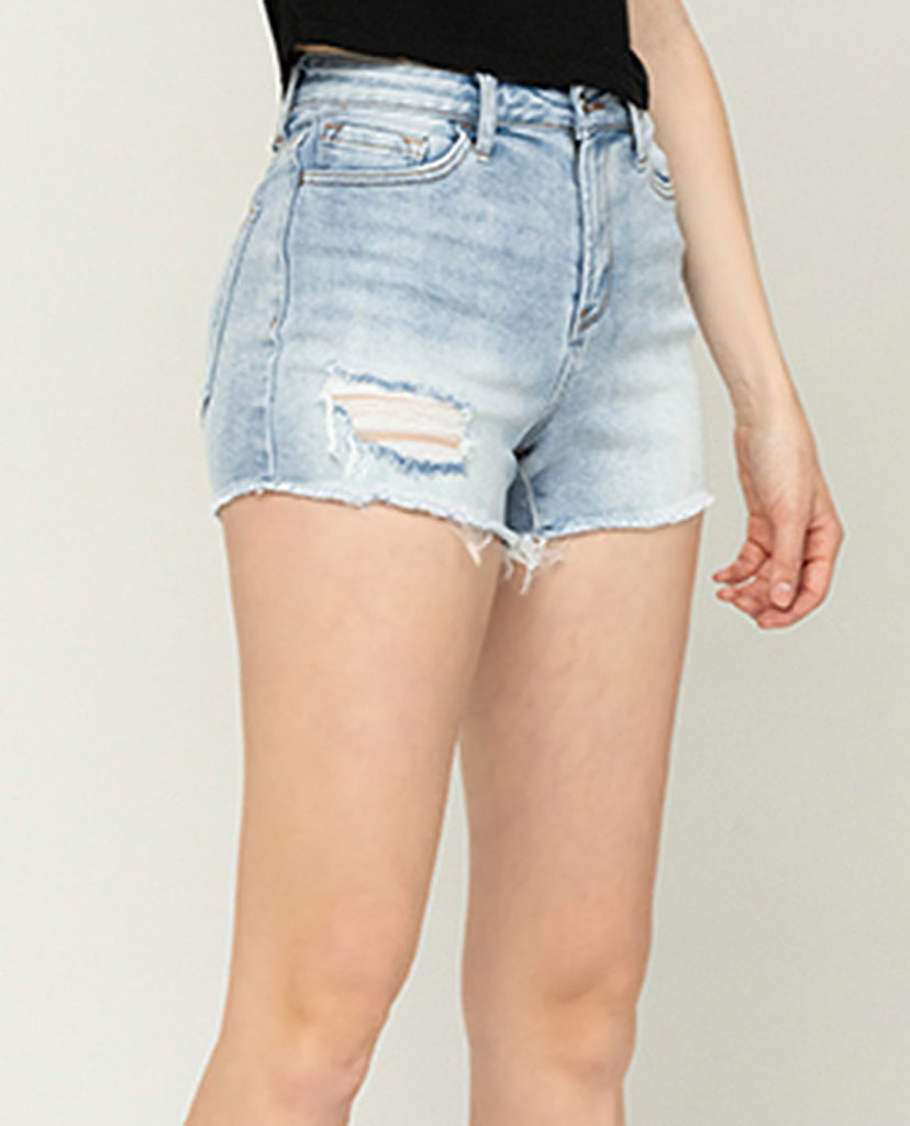 Uptown Denim Shorts - Light Blue