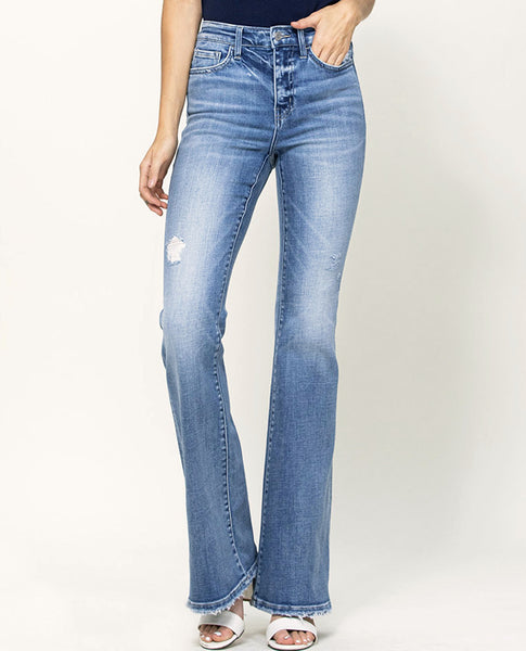 【PORTERNA】Luen Day Flare Jeans FLARE DARK DENIM LEATHER