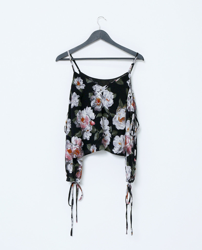 Because I Said So Off Shoulder Top - Black/Floral - Piin | ShopPiin.com