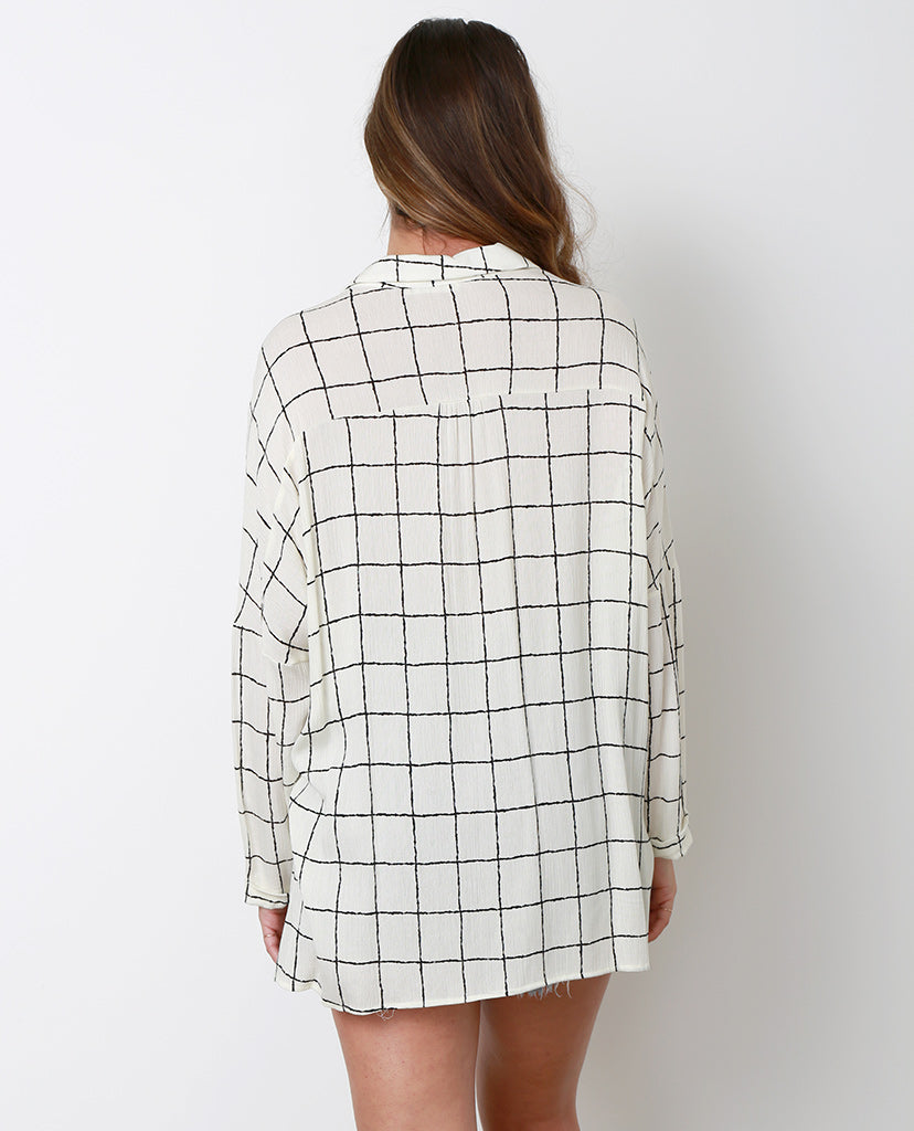 Game Of Rules Grid Shirt - Ivory - Piin | www.ShopPiin.com