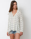 Game Of Rules Grid Shirt - Ivory - Piin | www.ShopPiin.com