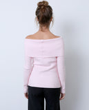 Regret Nothing Off-Shoulder Sweater Top - Pink - Piin | www.ShopPiin.com