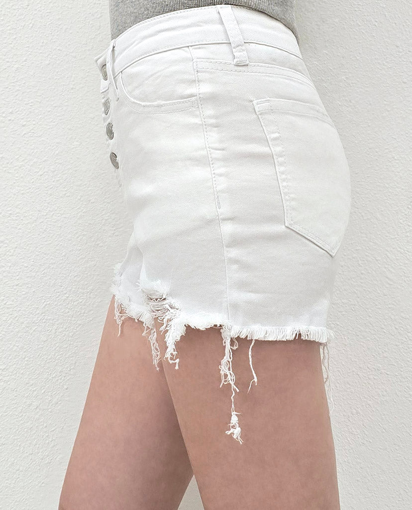 Explore The Season Denim Shorts - White