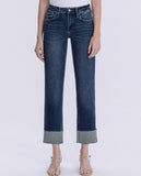 Eloise Cuffed Jeans - Dark Blue