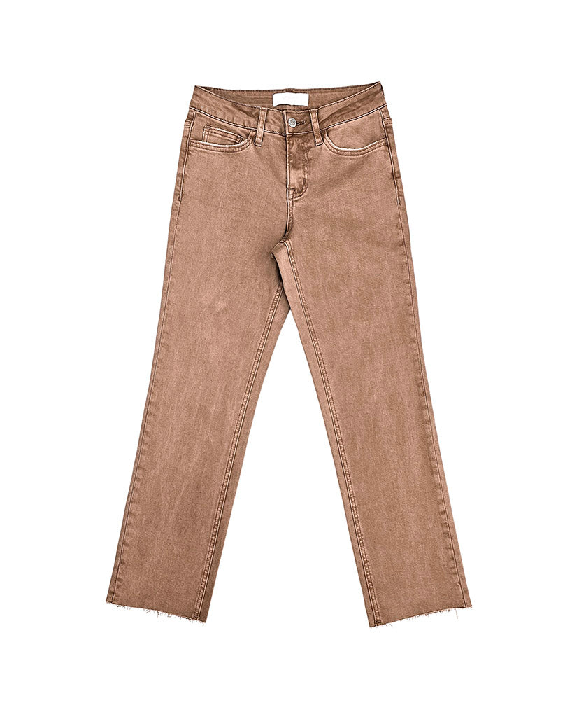 Comport Straight Jeans - Light Brown Denim