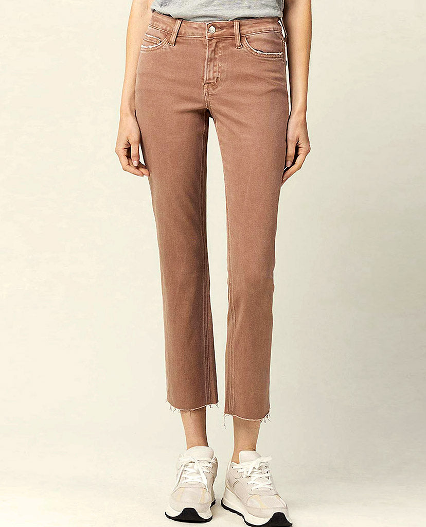 Comport Straight Jeans - Light Brown Denim