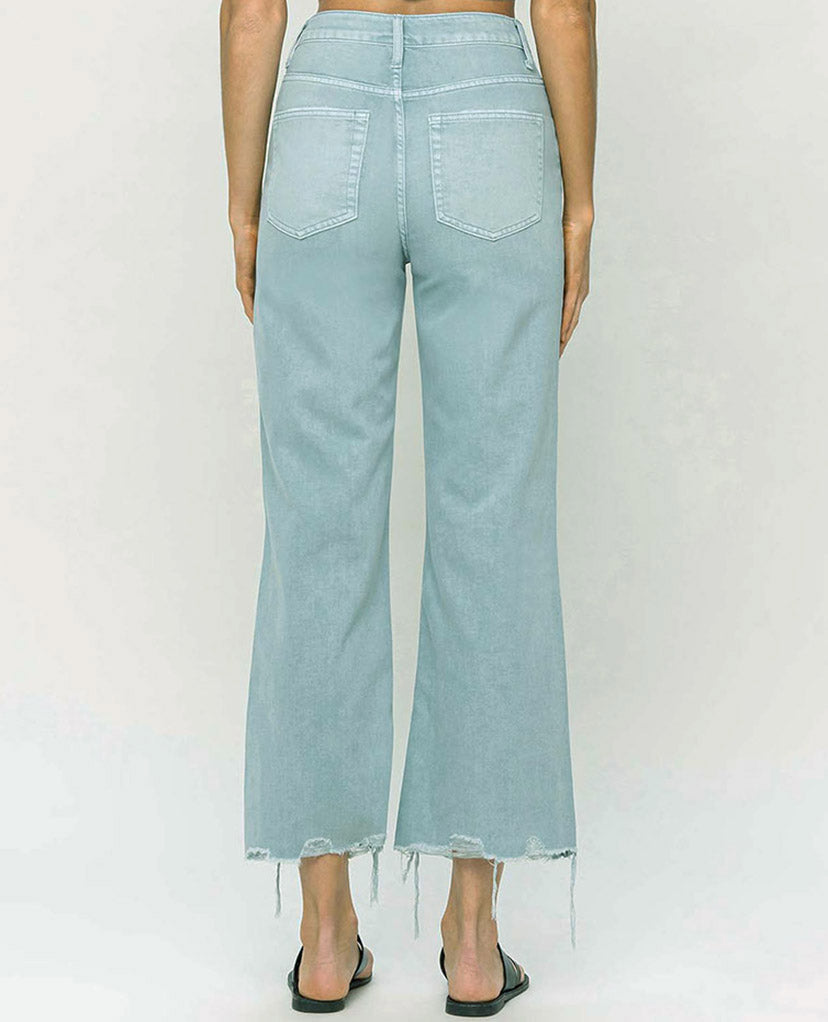 Music Festival Flare Jeans - Sage Blue