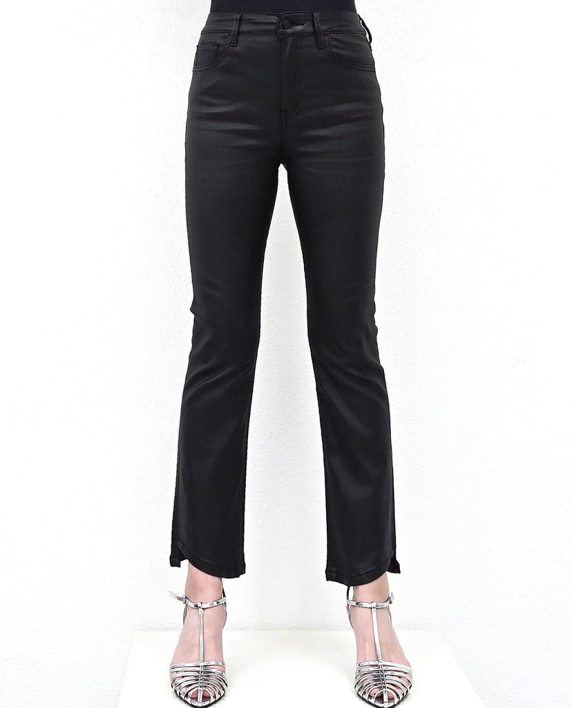 Beloved Coated Flare Jeans - Black Coated