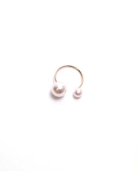 Double Pearl Ring - Pearl/Gold - Piin | www.ShopPiin.com
