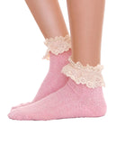 Ankle Socks With Lace - Gray & Pink - Piin | www.ShopPiin.com