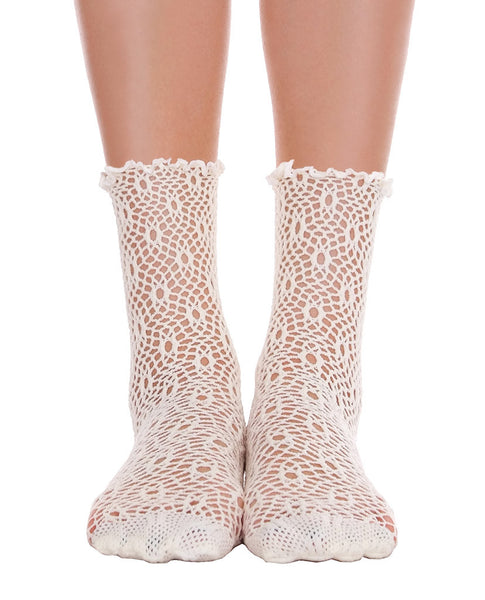 Lace Ankle Socks - Cream & Black - Piin | www.ShopPiin.com