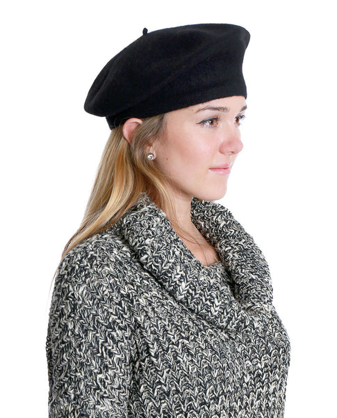 Madeleine Beret Hat - Black - Piin | www.ShopPiin.com