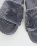 Cotton Candy Gray Faux Fur Slippers LFL by Lust For Life - Piin | www.ShopPiin.com