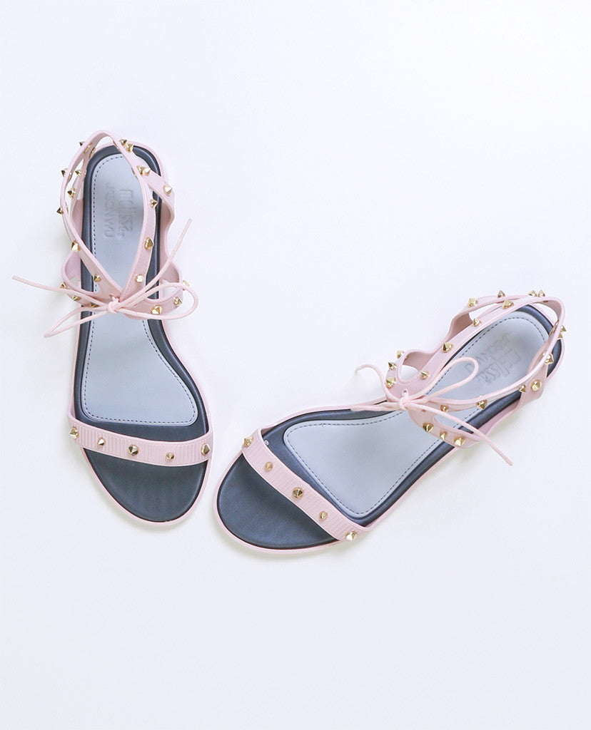 Studded Lace-Up Plastic Pink Sandals by Melissa X Jason Wu - Piin | www.ShopPiin.com