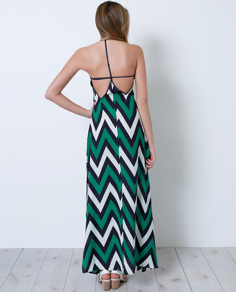 South Hampton Maxi Dress - Multi Chevron - Piin | www.ShopPiin.com