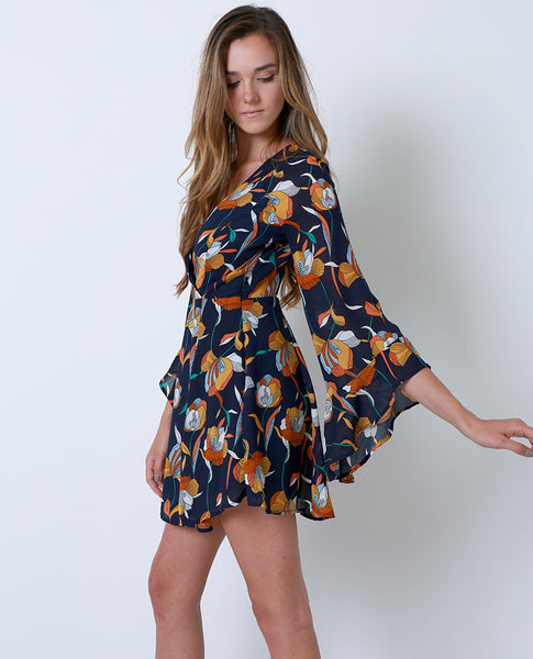 Dream Flowers Dress - Navy Floral Print - Piin | www.ShopPiin.com