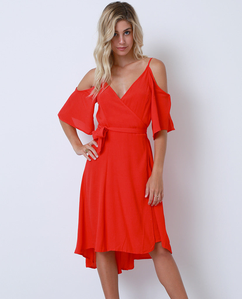 State Of Mind Wrap Dress - Red - Piin | www.ShopPiin.com