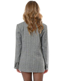 A’Hall Boxy Blazer - Plaid Black/White - Piin | ShopPiin.com