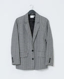 A’Hall Boxy Blazer - Plaid Black/White - Piin | ShopPiin.com