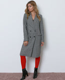 Introducing Plaid Long Coat - Black/White - Piin | ShopPiin.com