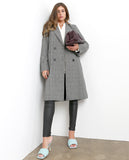 Introducing Plaid Long Coat - Black/White - Piin | ShopPiin.com